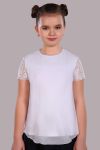 Блузка для девочки Анжелика Арт. 13177 (Белый) - Модно-Трикотаж