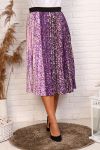 Юбка 6020 (Фиолетовые цветы) - Модно-Трикотаж