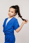Рубашка для девочки 0610 (Синий) - Модно-Трикотаж